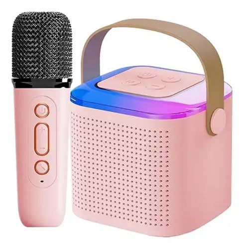 Mini Karaoke Infantil Bluetooth LED Micrófono Portátil