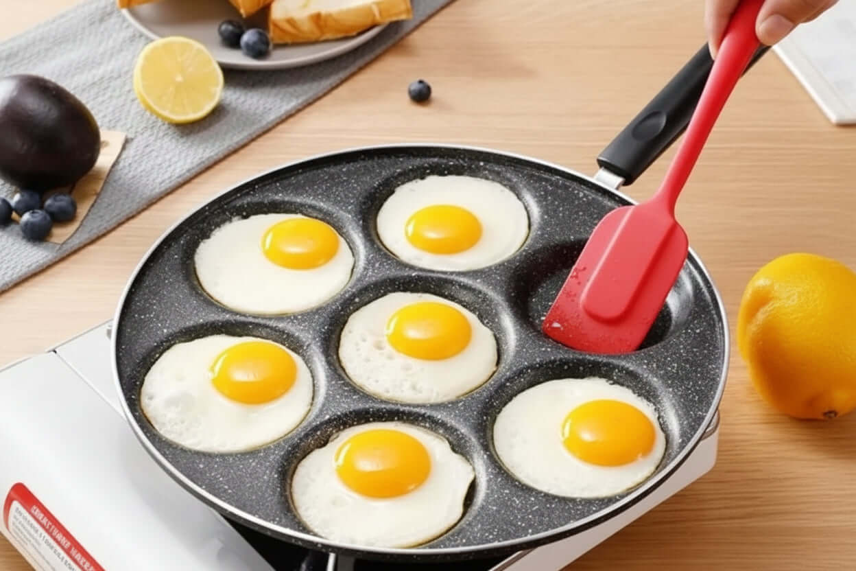 Sartén Antiadherente de 7 Cavidades para Huevos y Pancakes