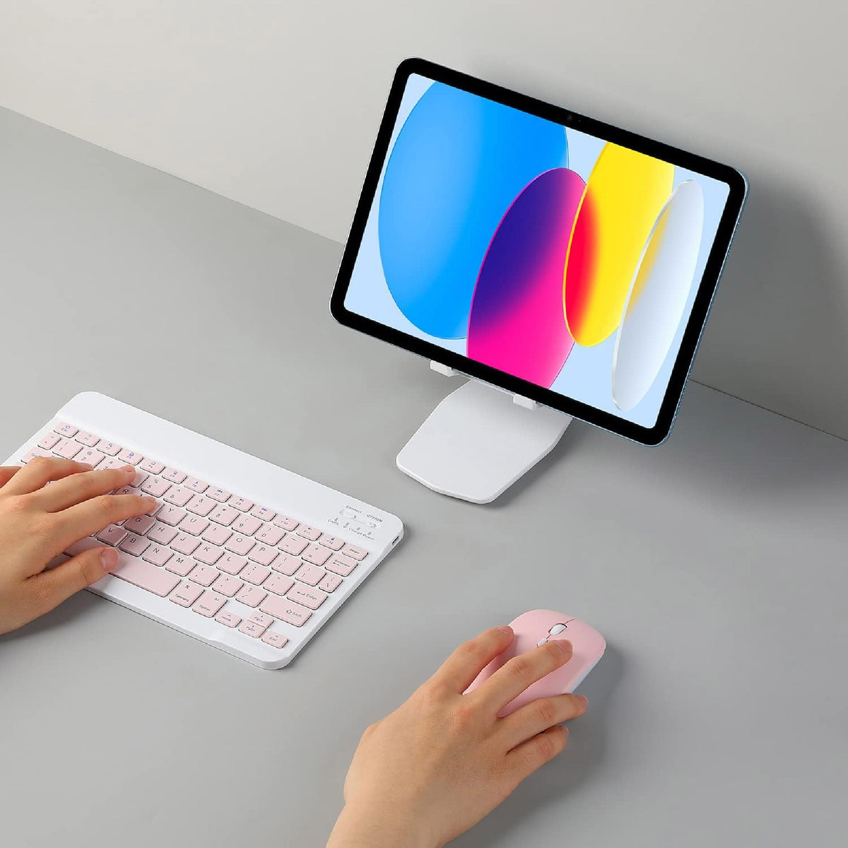 Combo Teclado y Mouse Bluetooth Inalámbrico para iPad y Tablet