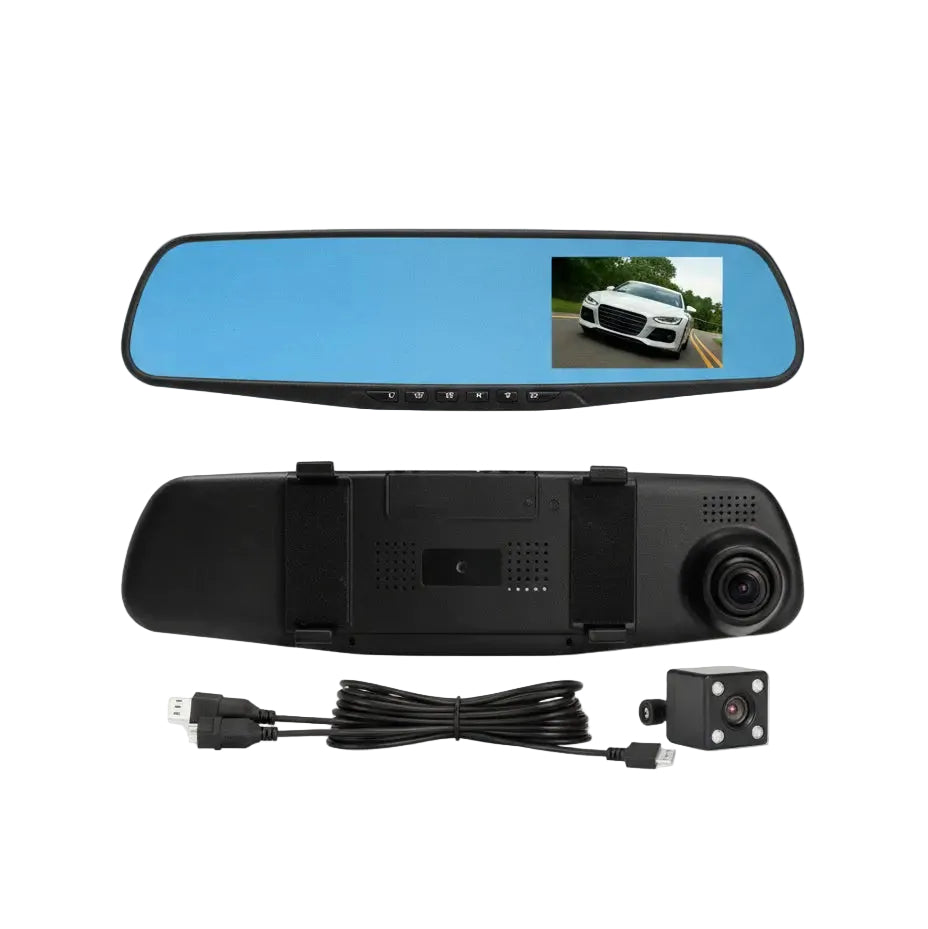 Espejo Retrovisor con Doble Cámara para Carro Full HD