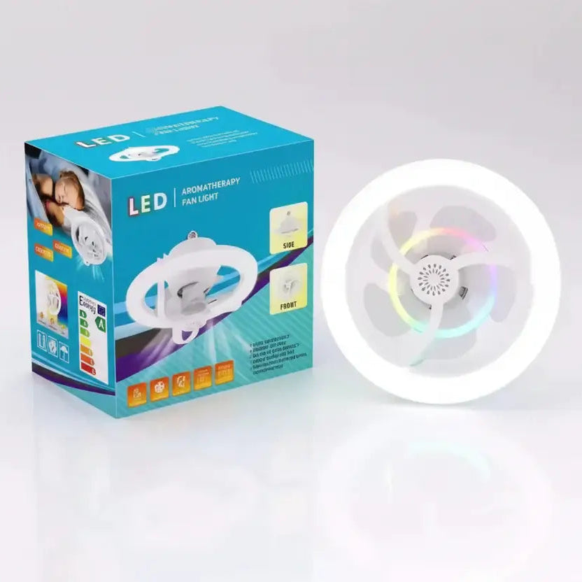 Bombillo Ventilador 360 LED con Control Remoto y Aromaterapia