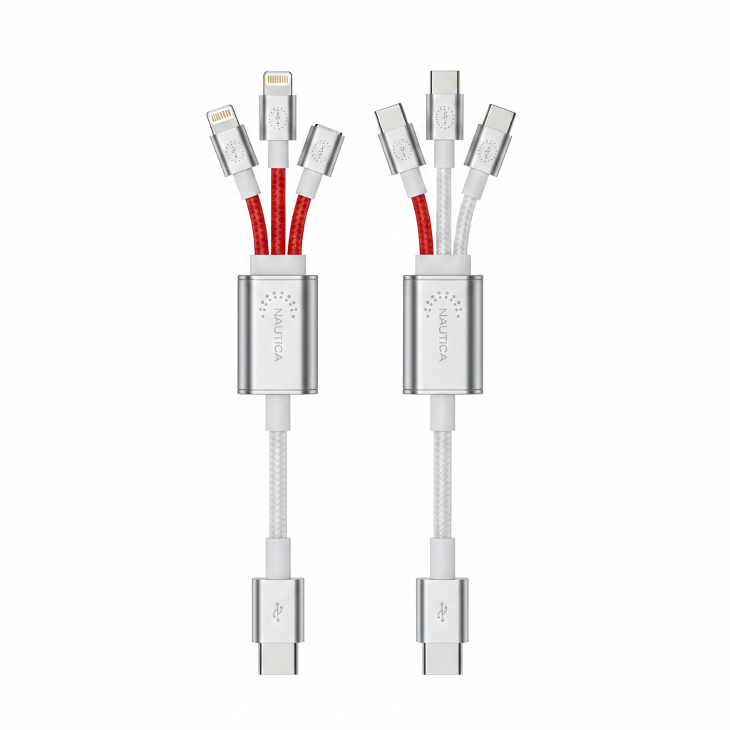 Cable Nautica 3 en 1 USB-C a Lightning, USB-C y Micro USB – 60W