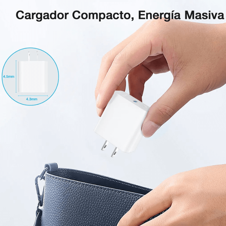 Cargador 1Hora Ultra Turbo 20W 3A USB-C para iPhone Blanco