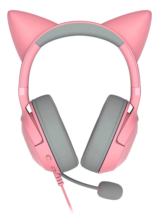 Audífonos Gamer Razer Kraken Kitty V2 Quartz USB Rgb Color Rosa Con Micrófono Nnet