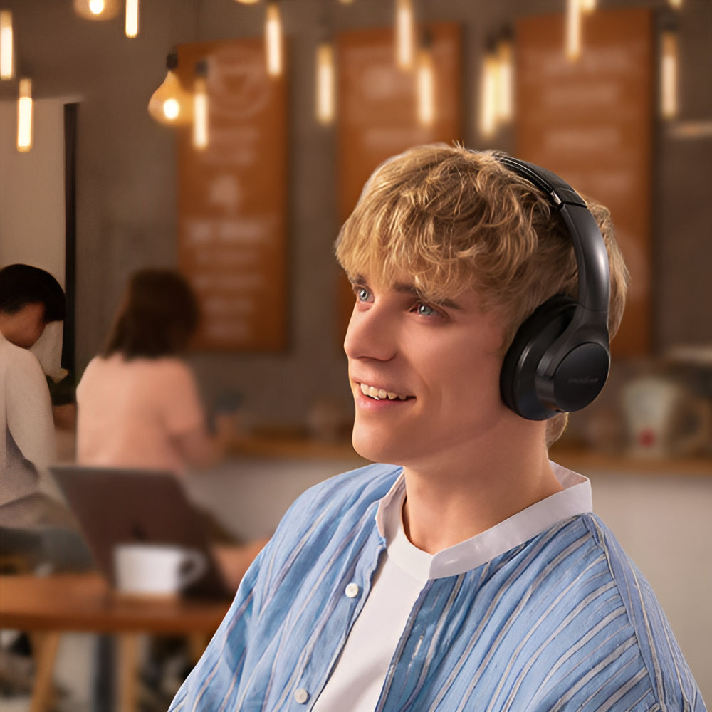 Auriculares Híbridos De Alta Resolución Anker Soundcore Life Q20+ Plus Anc Color Negro