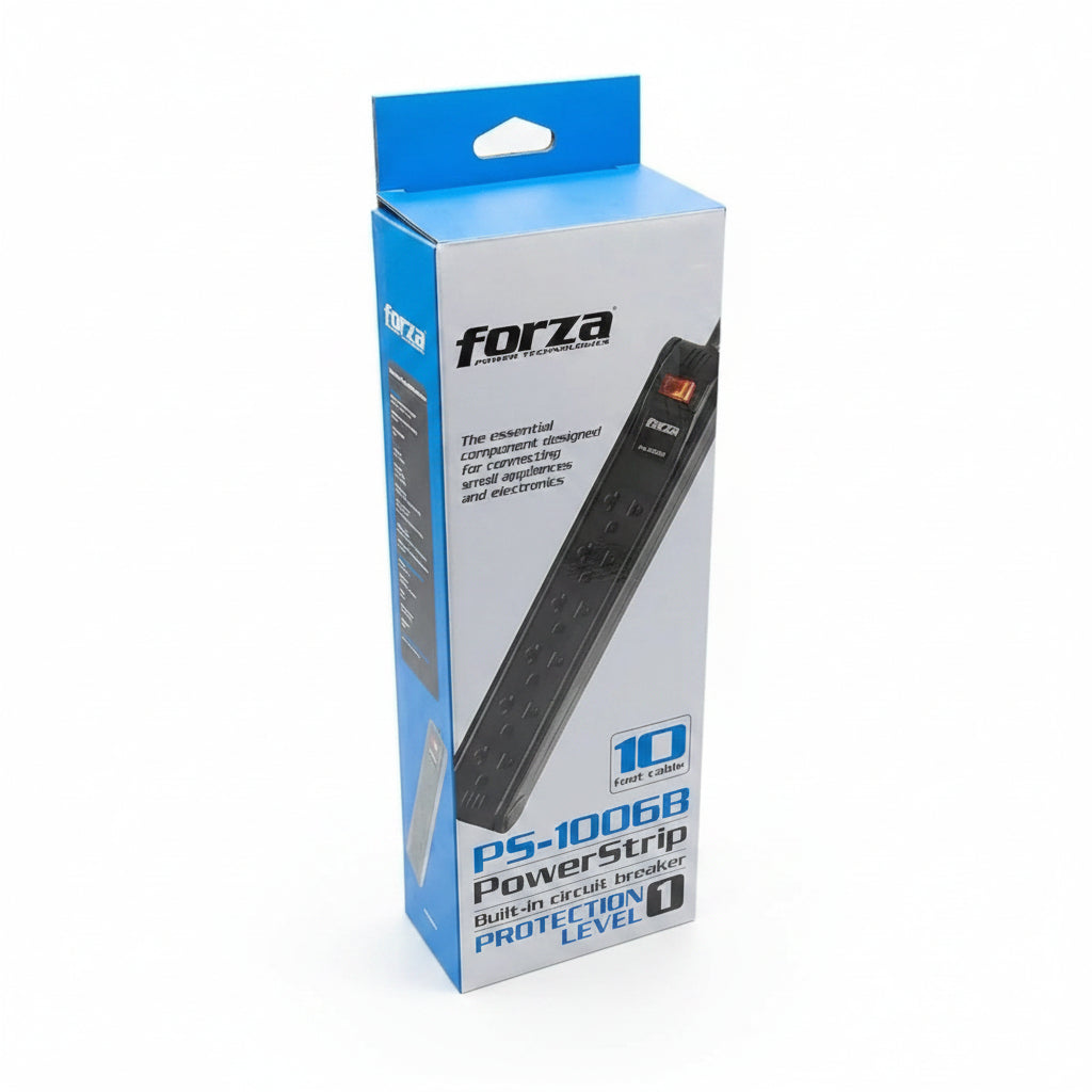 Multitoma Forza PS-1006B 6 Salidas con Cable 3m y Switch de Protección