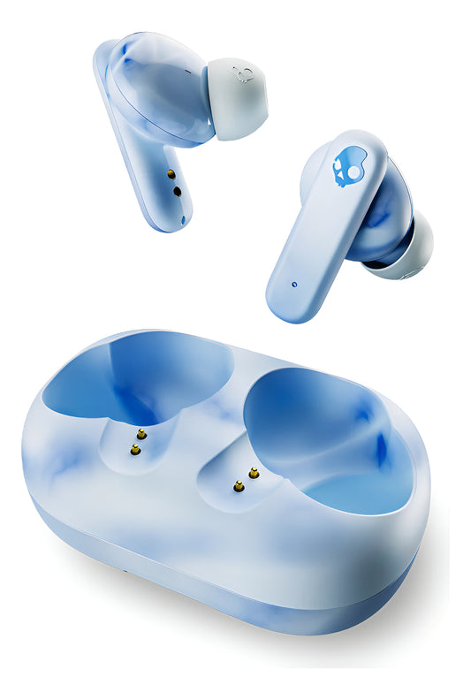 Audífonos Skullcandy Ecobuds Tw In Ear Glacier Color Celeste Luz Agua