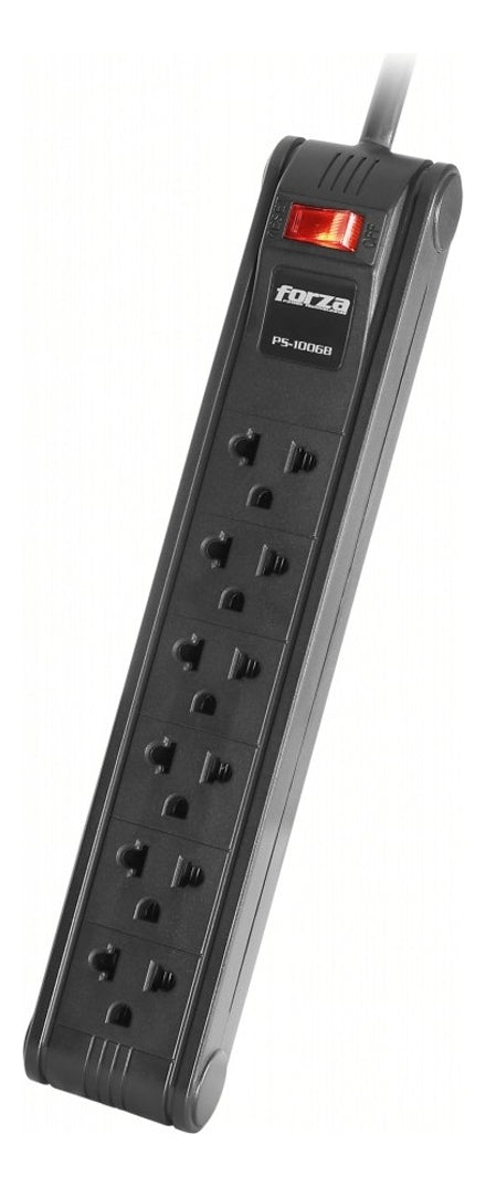 Multitoma Forza PS-1006B 6 Salidas con Cable 3m y Switch de Protección