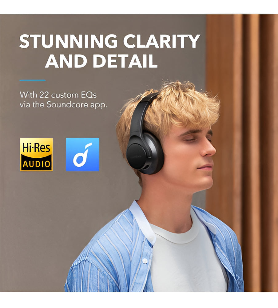 Auriculares Híbridos De Alta Resolución Anker Soundcore Life Q20+ Plus Anc Color Negro