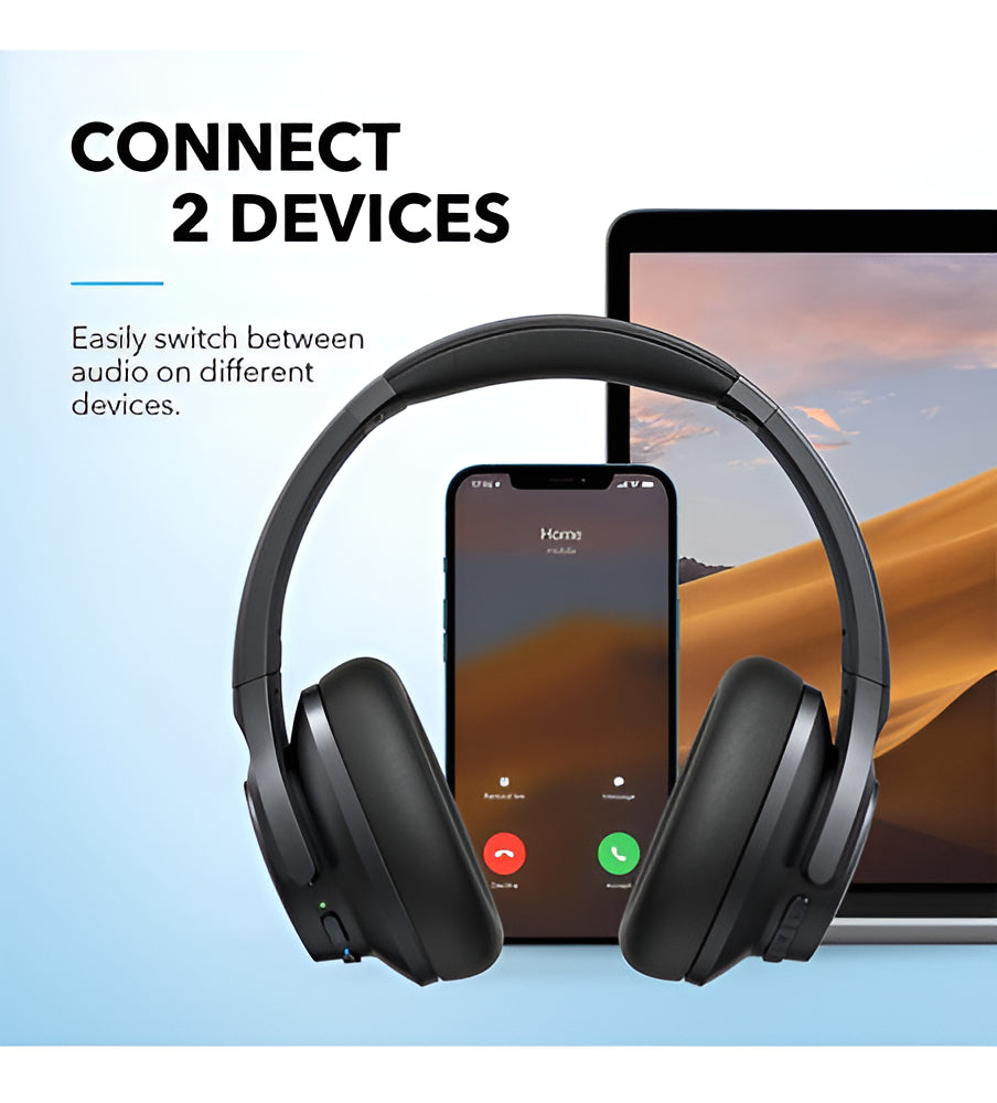 Auriculares Híbridos De Alta Resolución Anker Soundcore Life Q20+ Plus Anc Color Negro