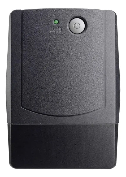 UPS interactiva Forza BT-751 negra con botón de encendido y luz LED verde