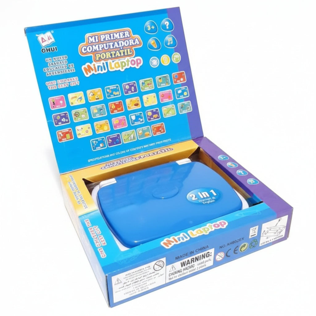 Mini Laptop Didáctica Infantil Bilingüe 2 en 1 Juguete