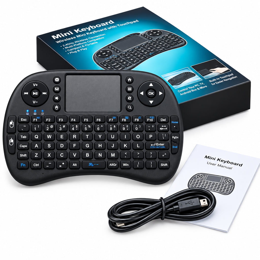 Mini Teclado Inalámbrico con Touchpad 2.4GHz 92 Teclas Recargable