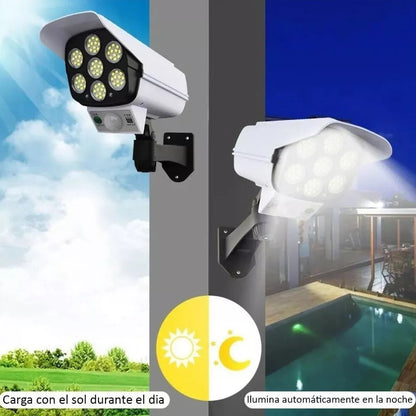 Lámpara Solar LED Tipo Cámara con Sensor de Movimiento