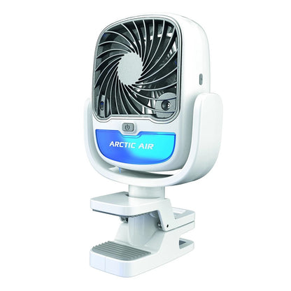 Ventilador Recargable 2 en 1 con Humidificador y Abrazadera