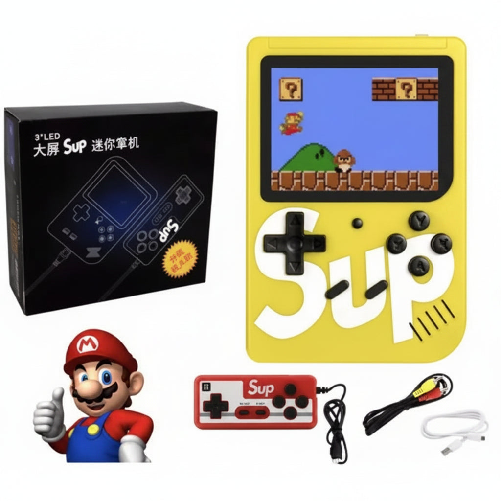Combo Consola Retro Portátil 400 Juegos con Diadema Extra Bass