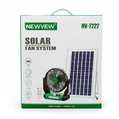 Ventilador Solar 26cm con Panel Solar y Control Remoto