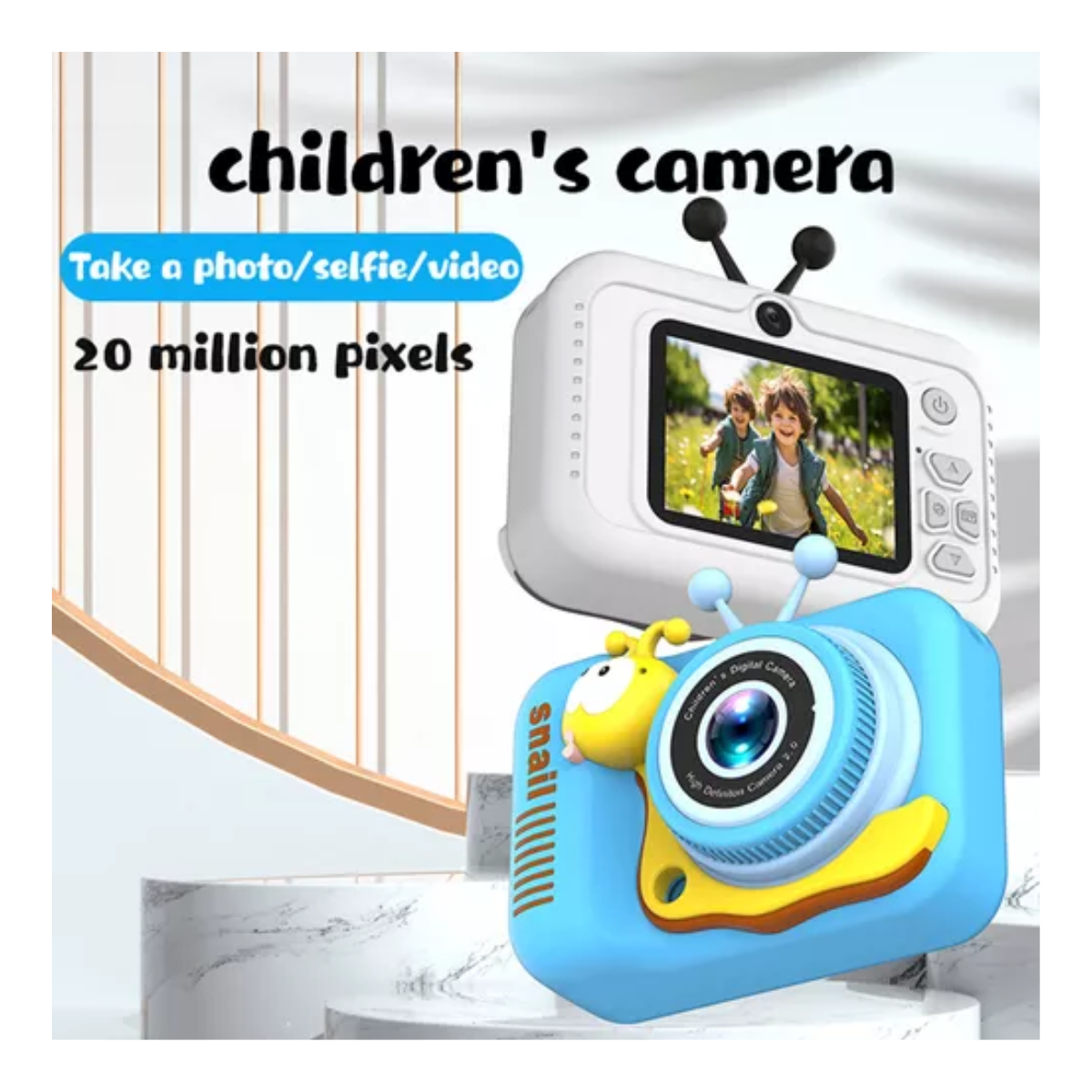Cámara Digital Infantil Gusano Q2 20MP 720P