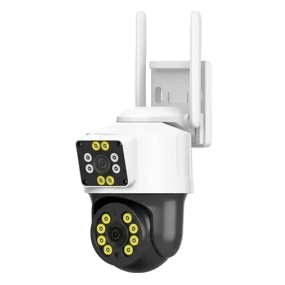 Cámara de Seguridad 2 en 1 WiFi con Doble Lente 360° Full HD
