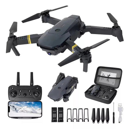 Dron plegable con cámara HD 360° WiFi, transmisión en vivo y control remoto