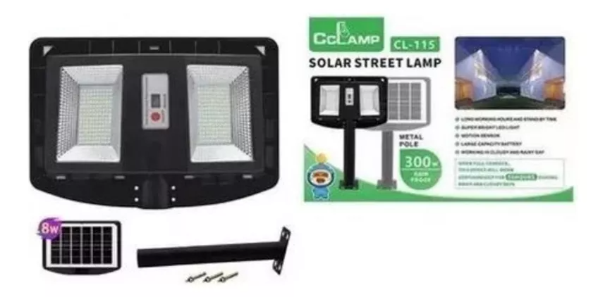 Lámpara Solar CL-115 300W con Sensor de Movimiento