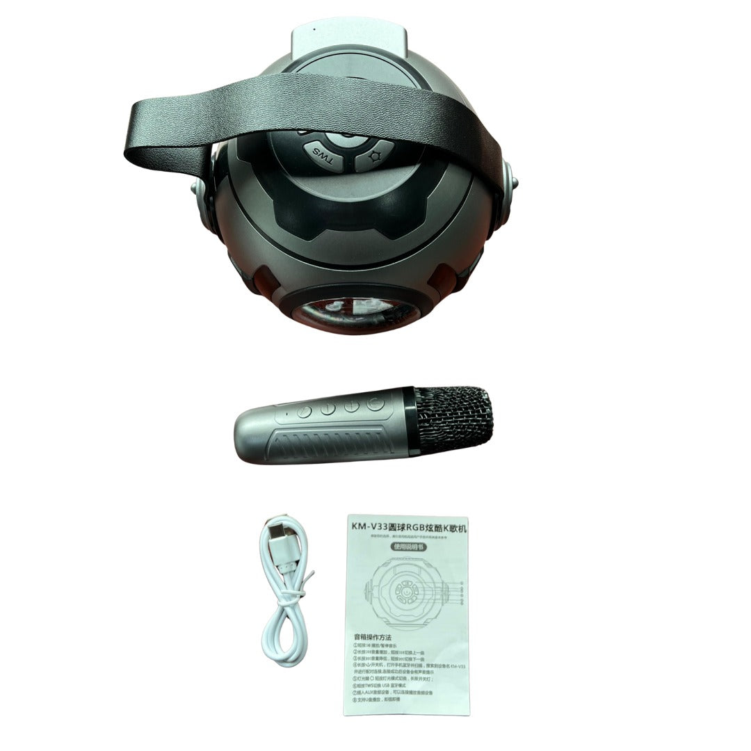 Mini Parlante Bluetooth con Karaoke KM-V33 Luces LED
