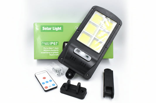 Lámpara Solar IP67 con Sensor de Movimiento y Control Remoto