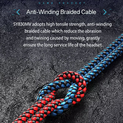 Diadema Gamer SY830 Pro 40mm USB 3.5mm Azul y Rojo