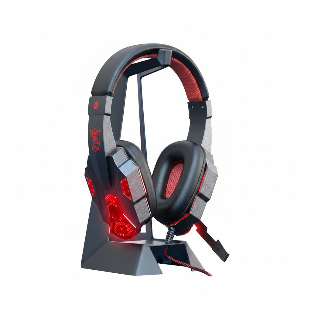 Diadema Gamer SY830 Pro 40mm USB 3.5mm Azul y Rojo