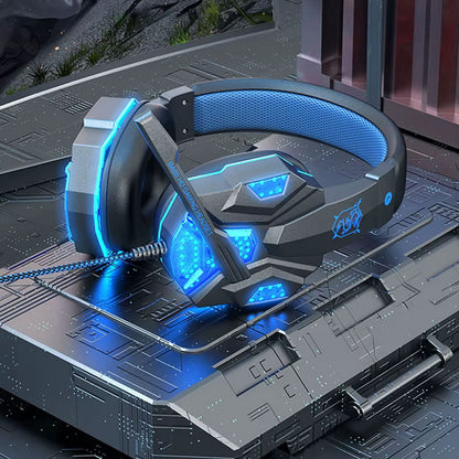 Diadema Gamer SY830 Pro 40mm USB 3.5mm Azul y Rojo