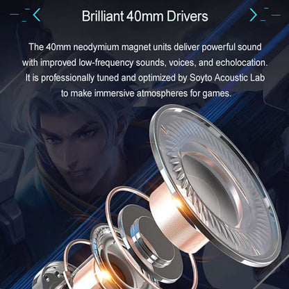 Diadema Gamer SY830 Pro 40mm USB 3.5mm Azul y Rojo