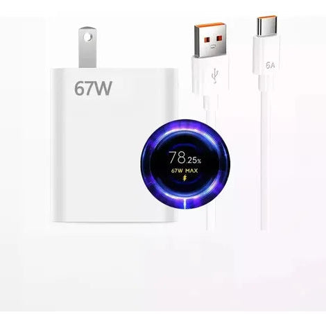 Cargador Xiaomi 67W Carga Rápida PD/QC con Cable USB-C