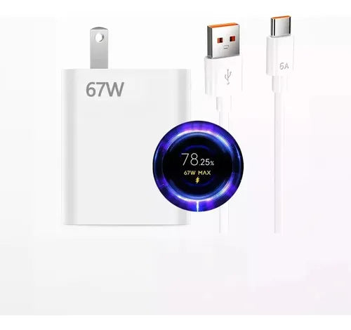 Cargador Xiaomi 67W Carga Rápida PD/QC con Cable USB-C