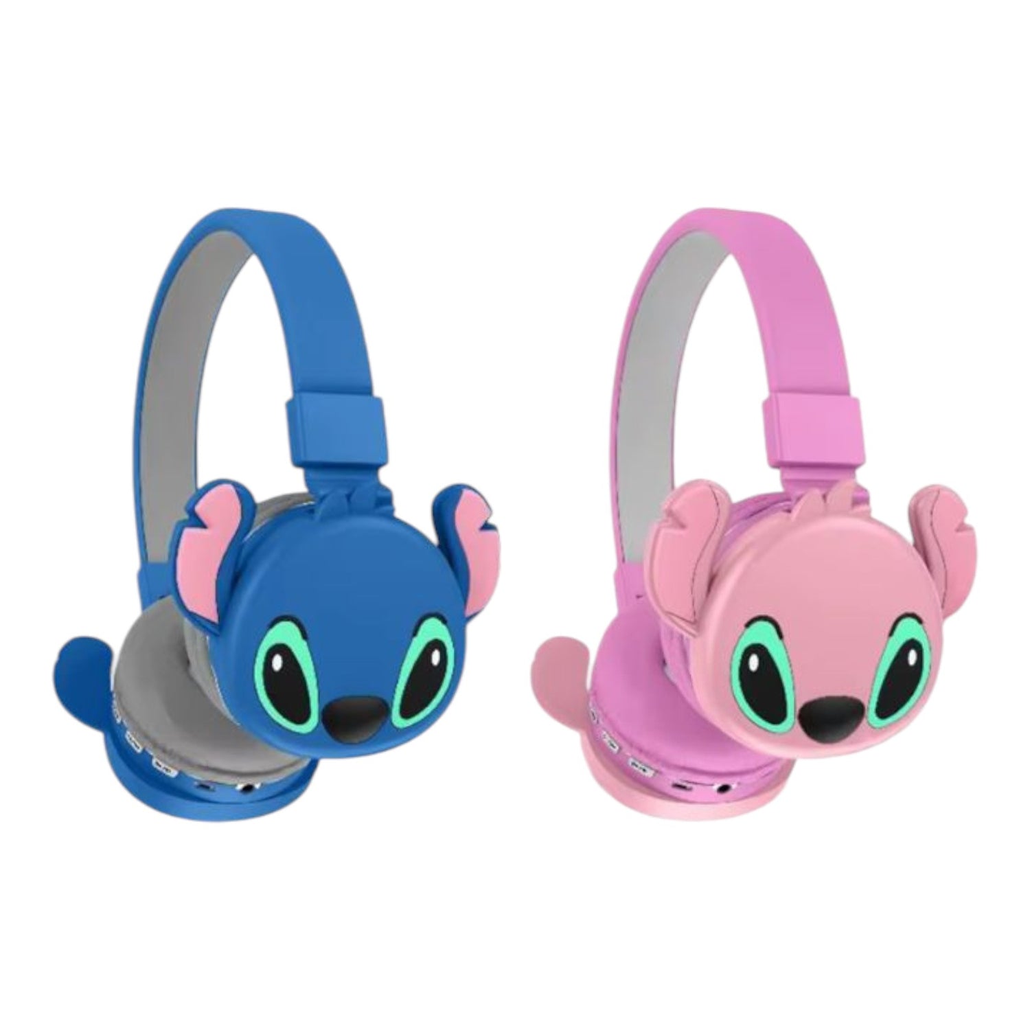 Audífonos Bluetooth Stitch Niños Diadema Azul y Rosa