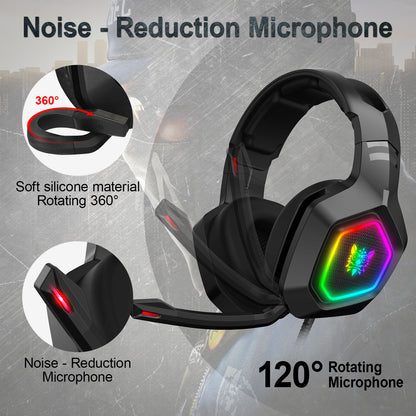 Diadema Gamer ONIKUMA K10 RGB 50mm 3.5mm PC Consola