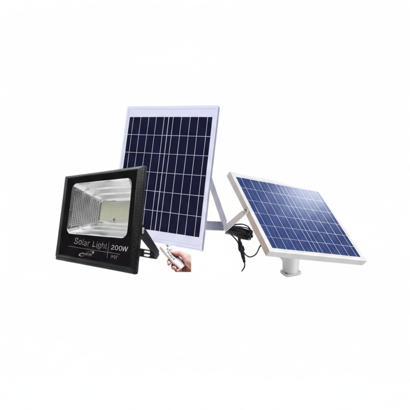 Kit Reflector Solar LED 200W Exterior con Control Remoto