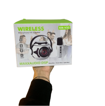 Mini Parlante Bluetooth con Karaoke KM-V33 Luces LED