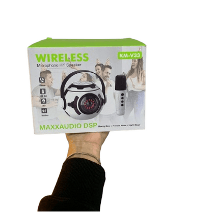 Mini Parlante Bluetooth con Karaoke KM-V33 Luces LED