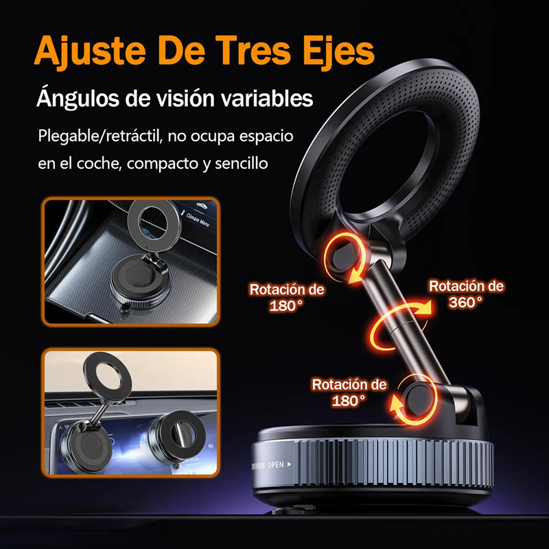 Soporte Magnético para Celular Carro Ventosa Plegable