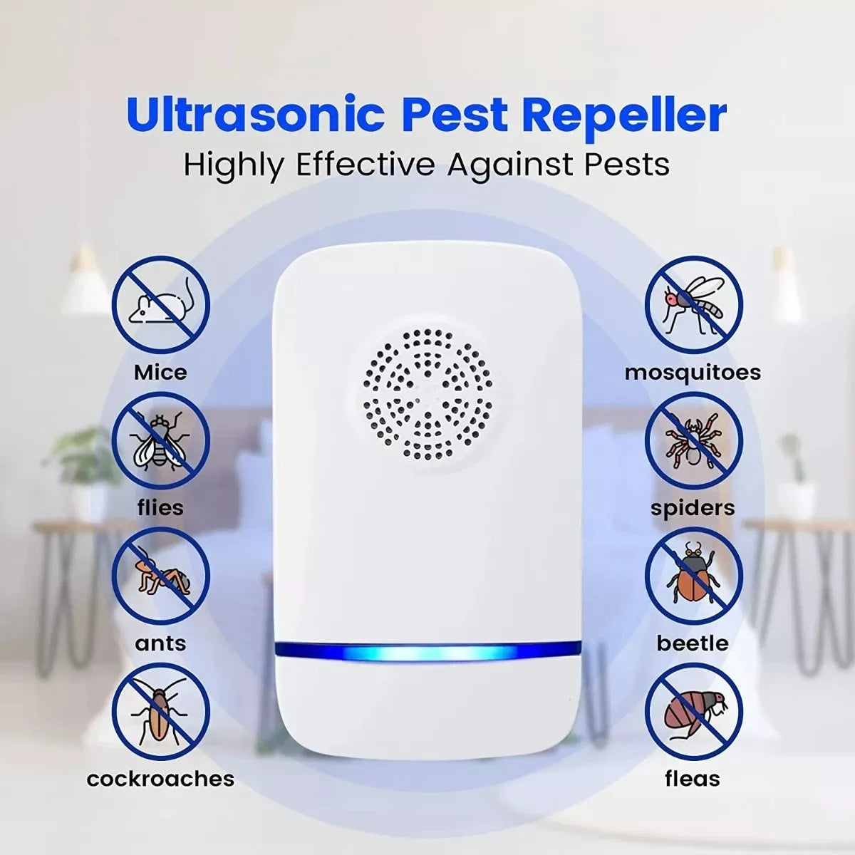 Repelente Ultrasónico para Plagas 100m Eléctrico