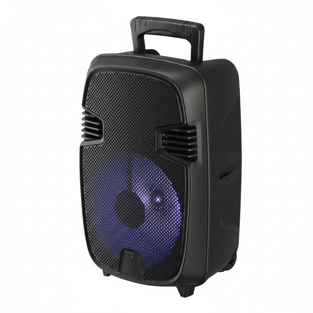 Cabina de Sonido Bluetooth 8 Pulgadas con Micrófono FM USB LED
