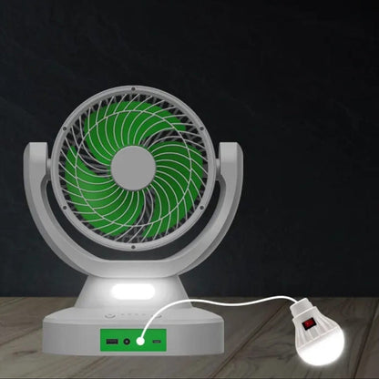 Ventilador de Panel Solar Multifuncional 8” Recargable con Powerbank