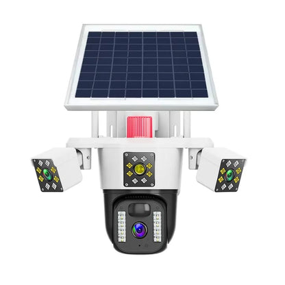Cámara de Seguridad WiFi 4K 3 Lentes Sirena Visión Nocturna