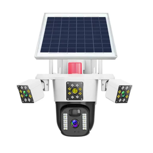 Cámara de Seguridad WiFi 4K 3 Lentes Sirena Visión Nocturna