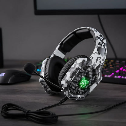 Diadema Gamer ONIKUMA K8 Camuflada 50mm Aux USB-A