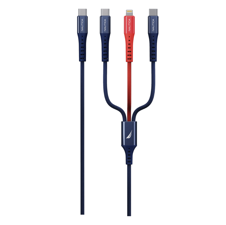 Cable Nautica 3 en 1 USB-C a Lightning, USB-C y Micro USB – 60W