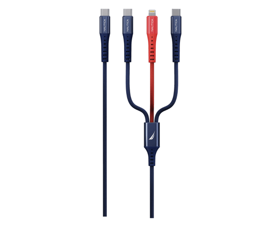 Cable Nautica 3 en 1 USB-C a Lightning, USB-C y Micro USB – 60W