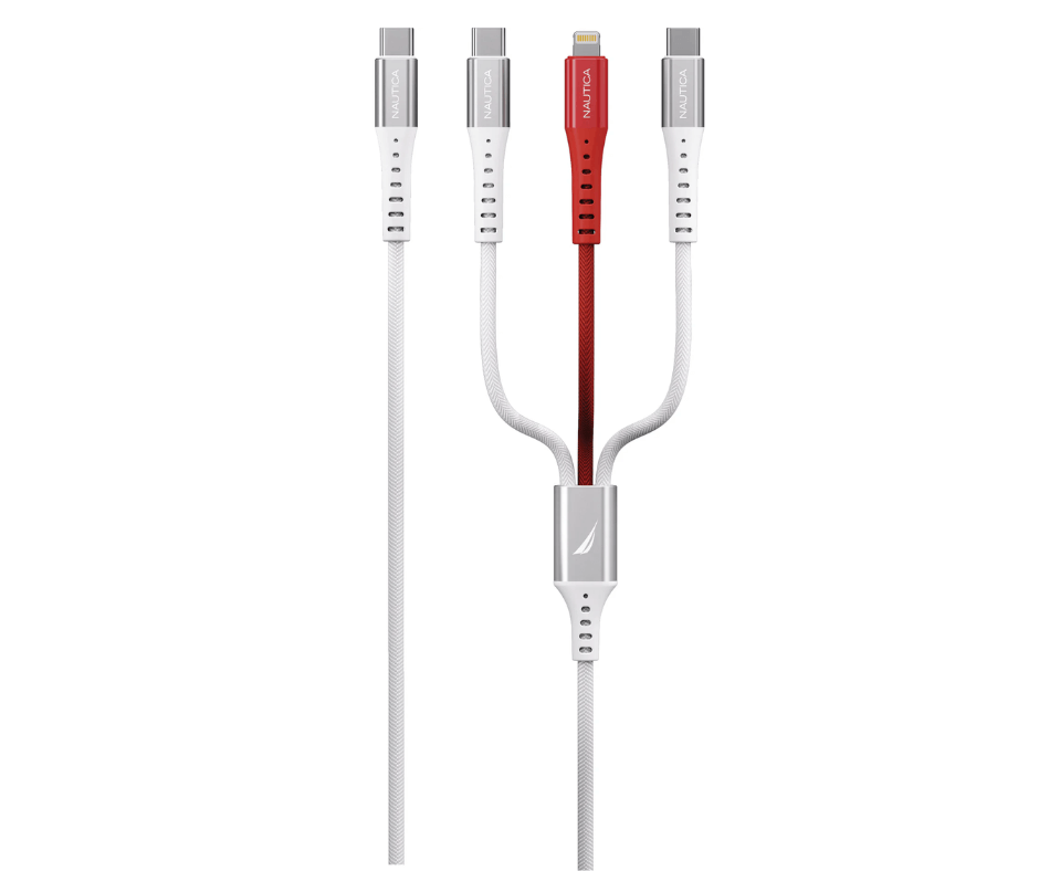 Cable Nautica 3 en 1 USB-C a Lightning, USB-C y Micro USB – 60W