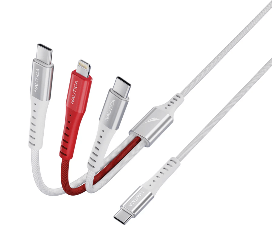 Cable Nautica 3 en 1 USB-C a Lightning, USB-C y Micro USB – 60W