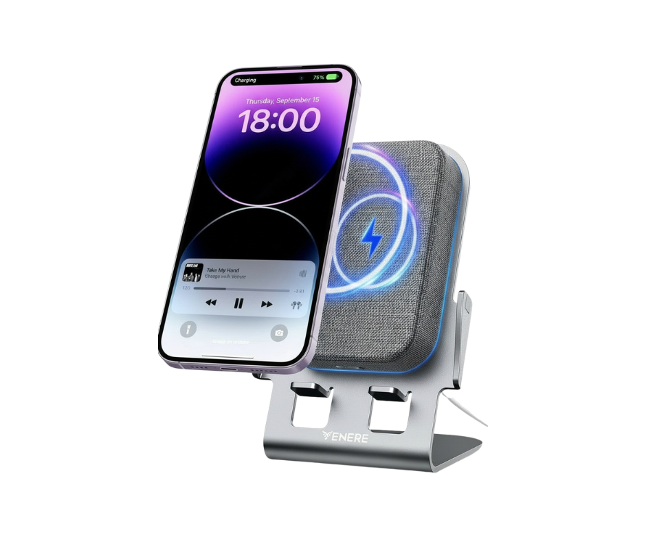 Soporte de Escritorio con Cargador Inalámbrico 15W Universal